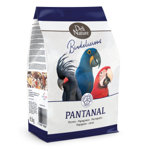 Deli Nature Birdelicious Pantanal - Mezcla premium con frutos secos, semillas y pellets para guacamayos y grandes loros (2 kg)