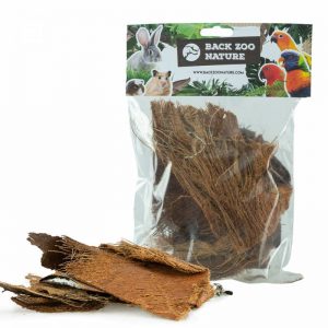 Bolsa de corteza de palmera para forrajeo de loros