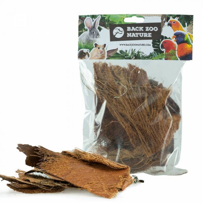 Bolsa de corteza de palmera para forrajeo de loros