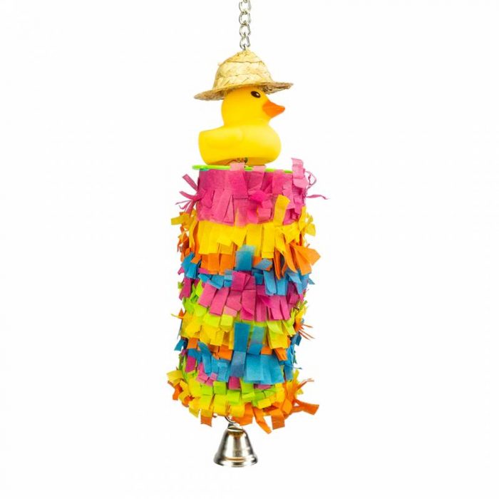 Piñata pato juguete para loros