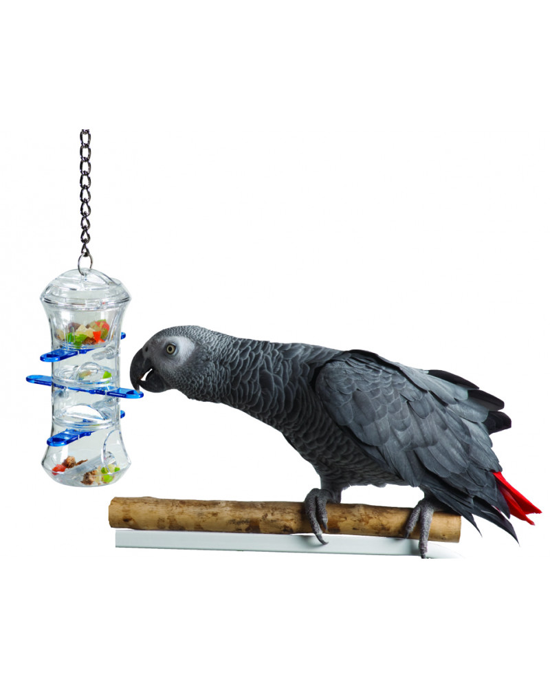 Juguete interactivo para loros