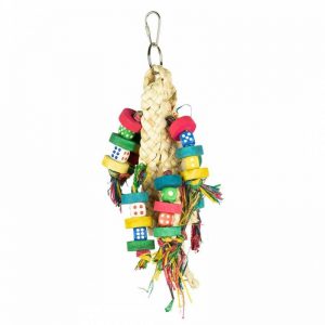 Juguete de trenza de maíz para loros pequeños