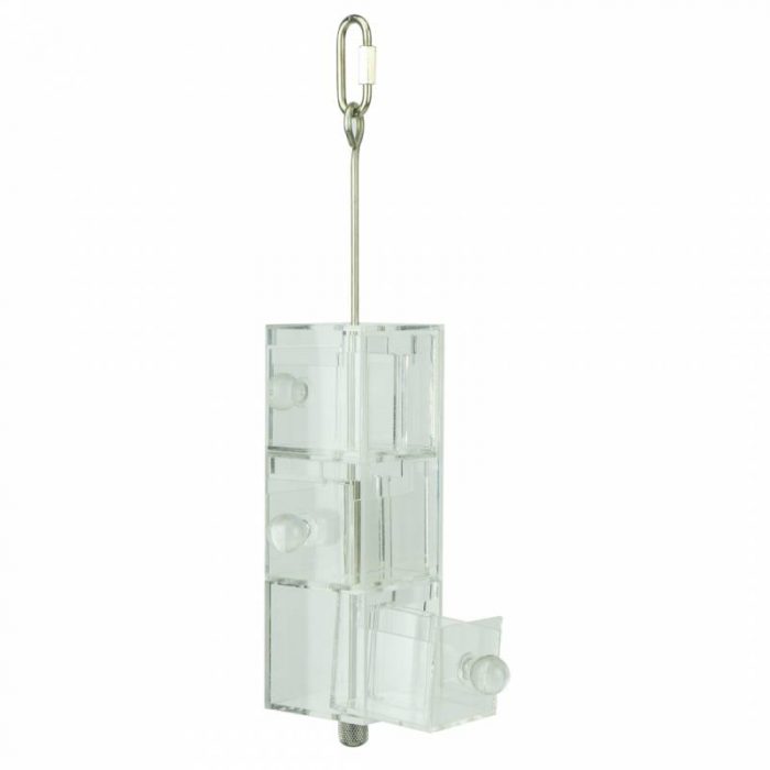 Torre interactiva para juguete de forrajeo para loros