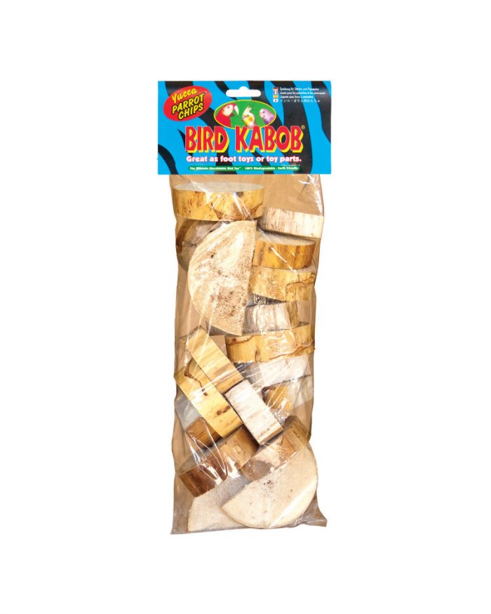 Bolsas de piezas de yucca para masticar y triturar los loros