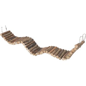 Puente madera colgante adaptado para loros