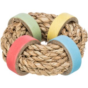 Juguete de rollo de hierba marina para loros