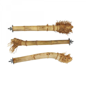 Percha de bambú natural indicada para cotorras o agapornis