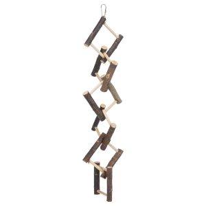 Peldaños de madera colgante para aves y loros pequeños