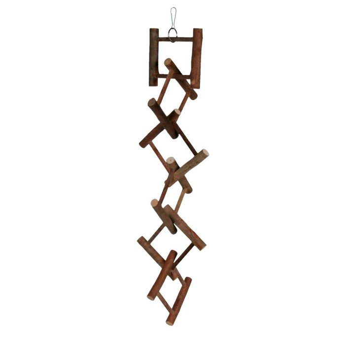 Peldaños de madera colgante para aves y loros pequeños