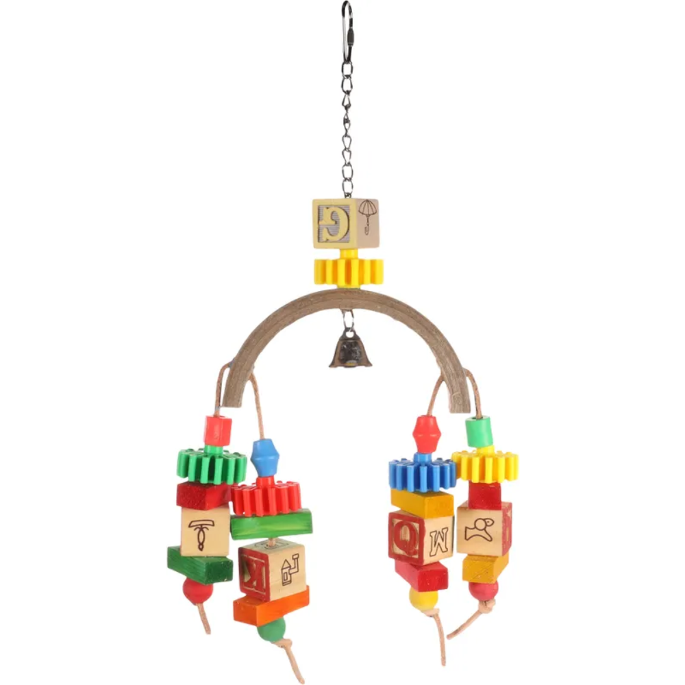 Juguete móvil para loros de colores