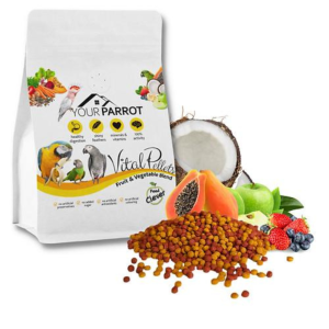 Pienso de frutas y verduras para loros