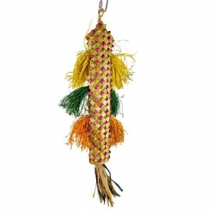 Divertida piñata con hoja de palma para loros