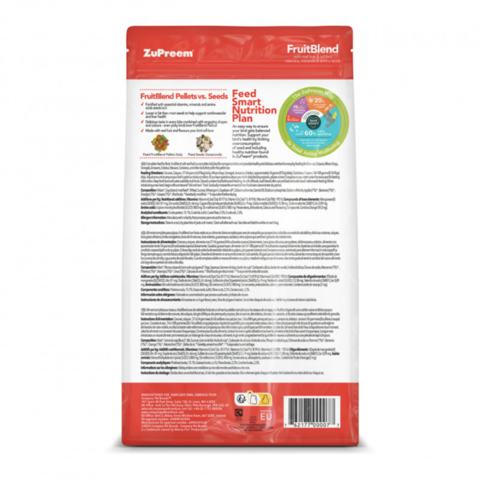 ZuPreem FruitBlend ML – Pienso completo para loros grandes (1.5 kg) - Imagen 2