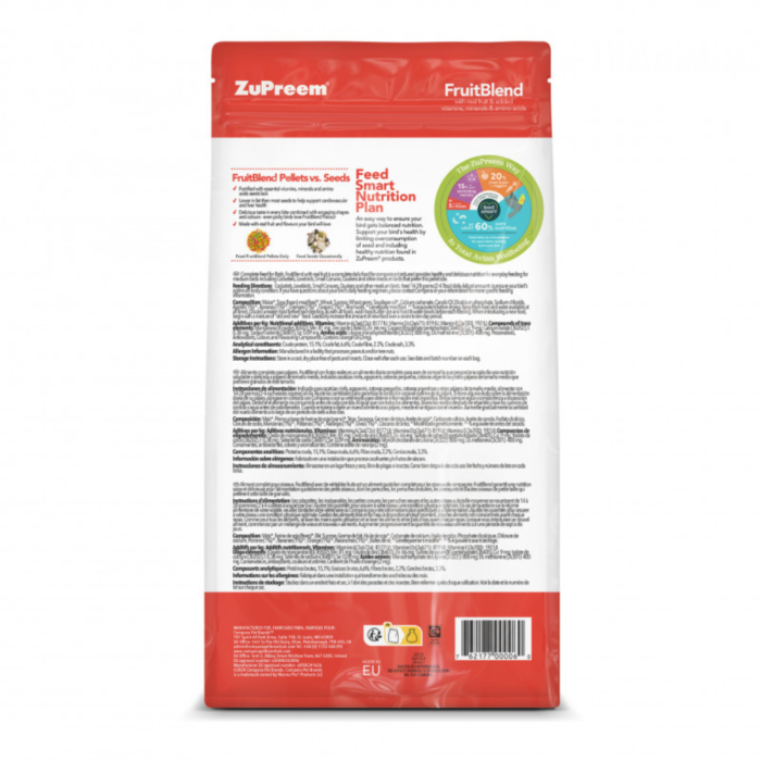 ZuPreem FruitBlend M – Pienso completo para loros de tamaño medio (1 kg) - Imagen 3