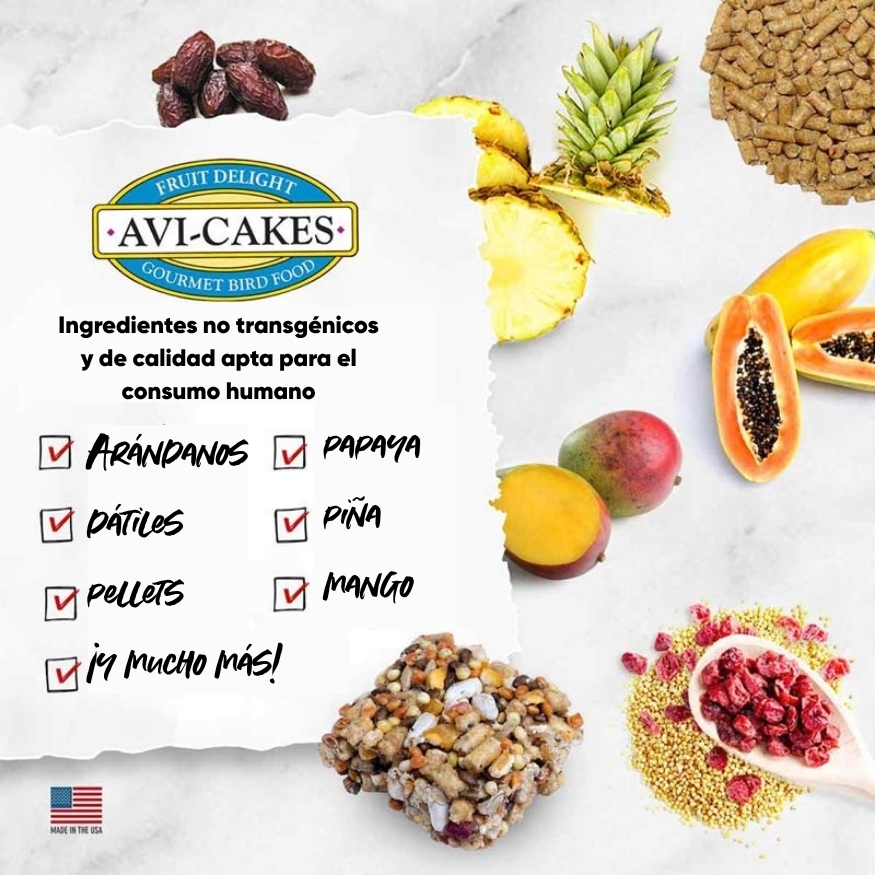 Lafeber Avi-cakes Delicias de fruta para ninfas y aves medianas 227g - Imagen 4