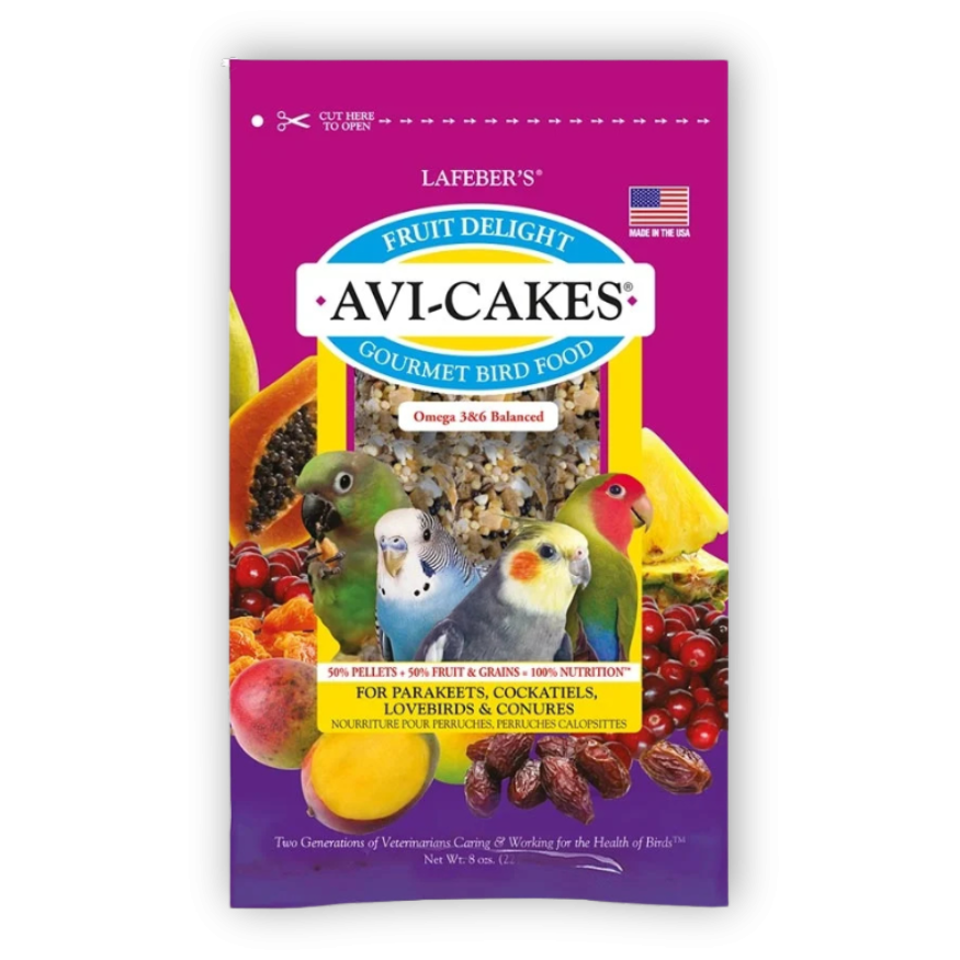 Lafeber Avi-cakes Delicias de fruta para ninfas y aves medianas 227g